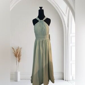 NWT Elegant Halter Neck Green Dress